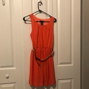 Orange dress with belt